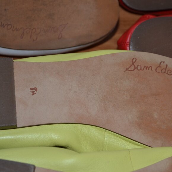 Sam Edleman LOT of 3 Felicia White, Red, Lime green Ballet flats, sz 8.5 - Picture 15 of 15